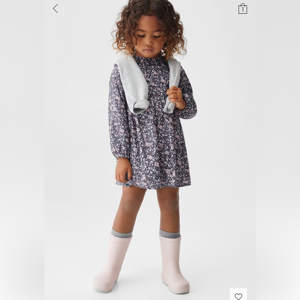 Mango Floral Dress with Pink Boots